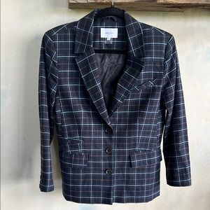 Current/Elliott Beaufort Plaid Blazer in Mel Plaid